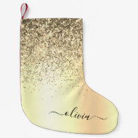 Nome do Glam do Monograma Dourado Glitter Metal