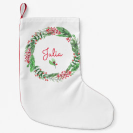 Meia De Natal Pequena Nome do monograma da grinalda do Natal