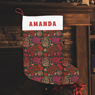 Meia De Natal Pequena Nome do Padrão de Desenho Artístico de Linha Verme