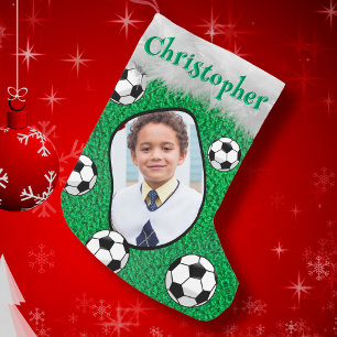 Meia De Natal Pequena Nome Fotográfico do treinador de futebol jogador d