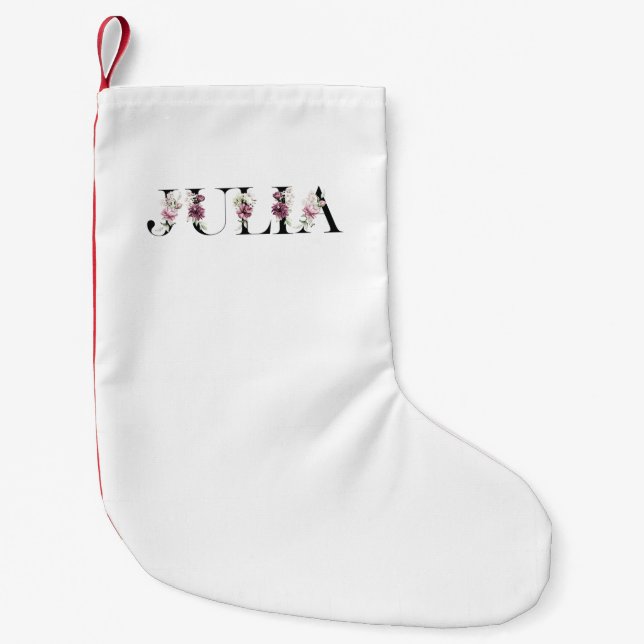 Meia De Natal Pequena Nome Julia (Frente)