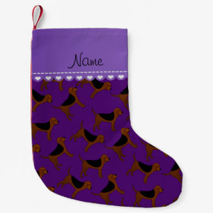 Meia De Natal Pequena Nome personalizado cães com sangue roxo
