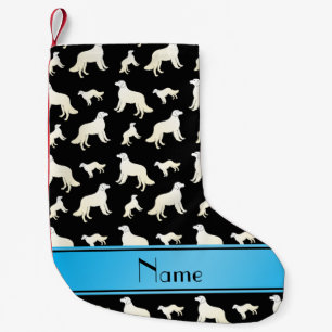 Meia De Natal Pequena Nome personalizado cães negros do Kuvasz