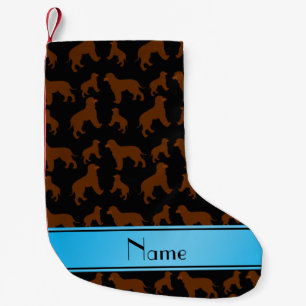 Meia De Natal Pequena Nome personalizado cães negros Irish Water Spanie