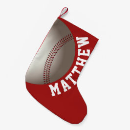 Meia De Natal Pequena Nome Personalizado de Natal de Beisebol