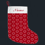 Meia De Natal Pequena Nome Personalizado de Parada de Natal Vermelho com<br><div class="desc">Nome personalizado Parada de Natal Vermelho com Corações - Adicione seu nome / texto - ou Escolha suas cores favoritas!</div>