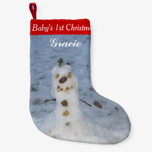 Meia De Natal Pequena Nome personalizado do boneco de neve de Natal de 1