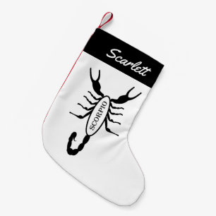 Meia De Natal Pequena Nome Personalizado do Sinal de Estrela do Scorpio