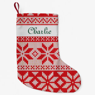 Meia De Natal Pequena Nome Personalizado do Tema do Sweater Feio de Nata