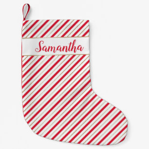 Meia De Natal Pequena Nome Personalizado Dourado de Falsa Vermelha de Ca