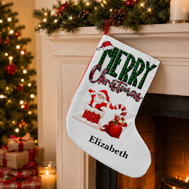 Meia De Natal Pequena Nome Personalizado Feliz Natal Papai Noel