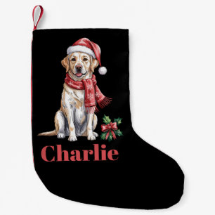 Meia De Natal Pequena Nome Personalizado Labrador Retriever Natal