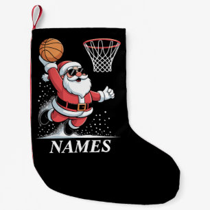 Meia De Natal Pequena Nome Personalizado Natal Papai Noel Dunking Basque