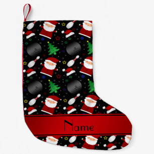 Meia De Natal Pequena Nome personalizado padrão de natal da boliche neg
