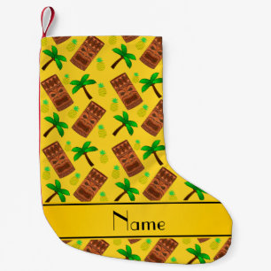 Meia De Natal Pequena Nome personalizado palmeira amarelo de abacaxi tik
