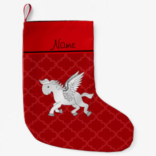 Meia De Natal Pequena Nome personalizado pegasus red moroccan