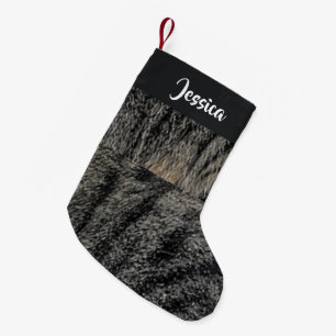 Meia De Natal Pequena Nome personalizado pelo gato 