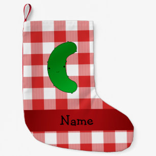 Meia De Natal Pequena Nome personalizado picador branco vermelho