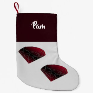 Meia De Natal Pequena Nome personalizado ruby red gemstones