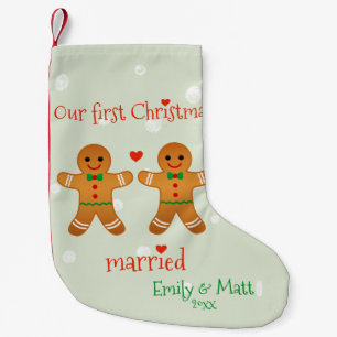 Meia De Natal Pequena Nosso primeiro Natal casado - homens de