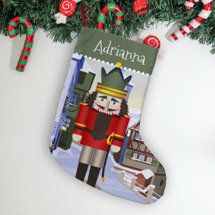 Meia De Natal Pequena Nutcracker, alemão verde bávaro Personalizado