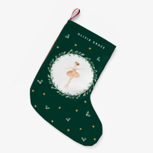 Meia De Natal Pequena Nutcracker bailerina botânica, garota de Natal bo