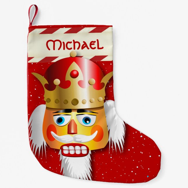 Meia De Natal Pequena Nutcracker King (Frente)