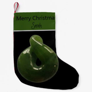 Meia De Natal Pequena NZ Christmas Greenstone Pounamu Twist Xmas