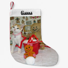 Meia De Natal Pequena O Gato e o Gengibre da Annie são personalizados
