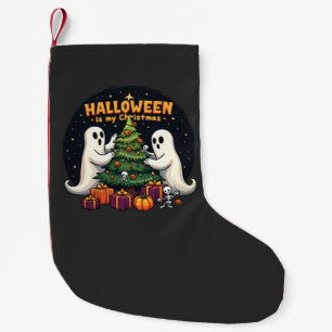 Meia De Natal Pequena O Halloween é meu Papai noel de Natal Engraçado Gh