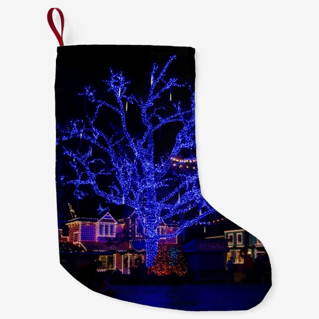 Meia De Natal Pequena O Natal da Árvore Azul (Frente)