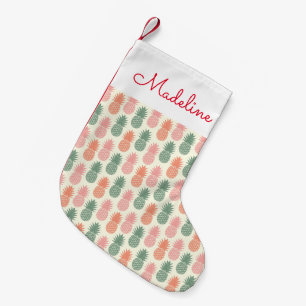 Meia De Natal Pequena O teste padrão do abacaxi do vintage adiciona