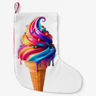 Meia De Natal Pequena O vibrante cone de sorvete clássico da SlipperyJoe