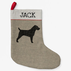 Meia De Natal Pequena O Xmas do amante do cão da silhueta de Jack