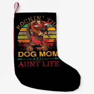Meia De Natal Pequena Óculos De Dachshund Rockin Dog Mãe Presente Para