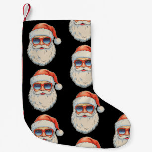 Meia De Natal Pequena Óculos de Sol de Natal Retro com Face de Papai Noe