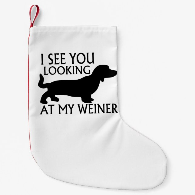Meia De Natal Pequena Olhando meu Weiner (Frente)