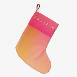 Meia De Natal Pequena Ombro Cor-de-Rosa Laranja Personalizado