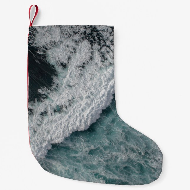 Meia De Natal Pequena Onda oceânica (Frente)