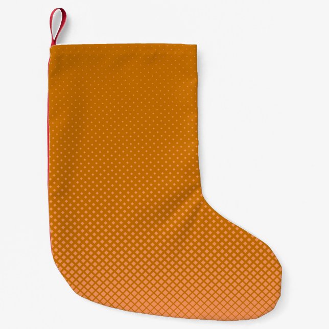 Meia De Natal Pequena Orange background halftone square (Frente)