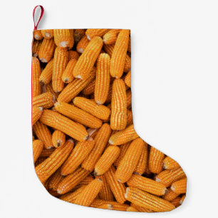 Meia De Natal Pequena Orange Corn Cob: Colheita de Fundo Agrícola