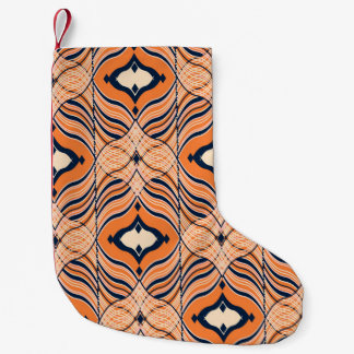 Meia De Natal Pequena Oriental Sem Costura: Ornamento Laranja Negro