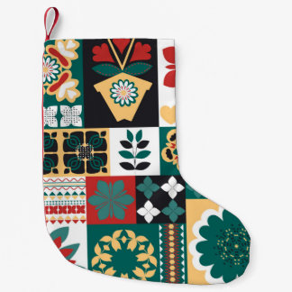 Meia De Natal Pequena Ornamento, disposição geométrica dos elementos, c