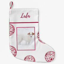 Ornamentos de Borgonha Branca de Foto Personalizad