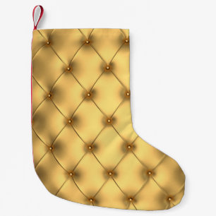 Meia De Natal Pequena Ouro Glamor: Decoração Interior Luxuosa.