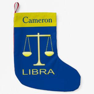 Meia De Natal Pequena Ouro Libra Escala - Sinal de Estrela Personalizado