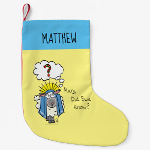 Meia De Natal Pequena Ovelha de Natal Cristã Engraçada