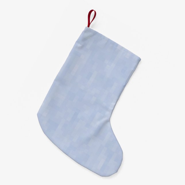 Meia De Natal Pequena Padrão azul claro - (Frente (Pendurada))