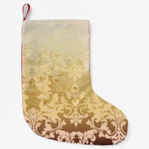 Meia De Natal Pequena Padrão barroco venenoso, luxo ornamental.