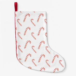 Meia De Natal Pequena Padrão Candy Canes